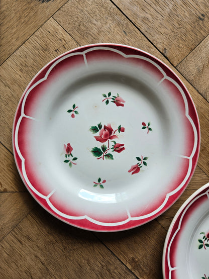 Assiettes plates rétro dépareillées, Digoin & Badonviller