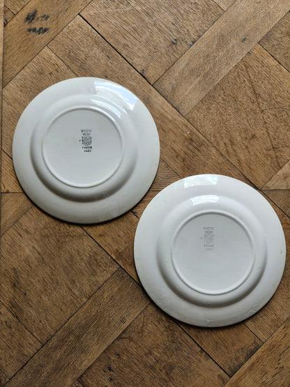 Assiettes plates rétro dépareillées, Digoin & Badonviller