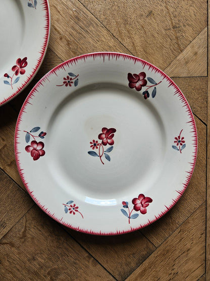 Assiettes plates rétro dépareillées, Digoin & Badonviller