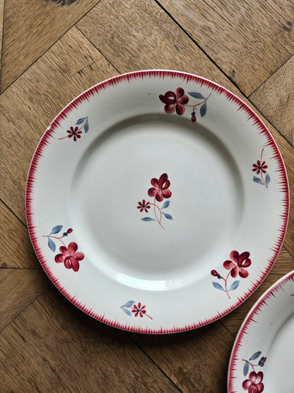 Assiettes plates rétro dépareillées, Digoin & Badonviller