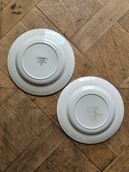 Assiettes plates rétro dépareillées, Digoin & Badonviller
