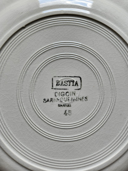 Assiettes plates rétro Digoin, Bastia