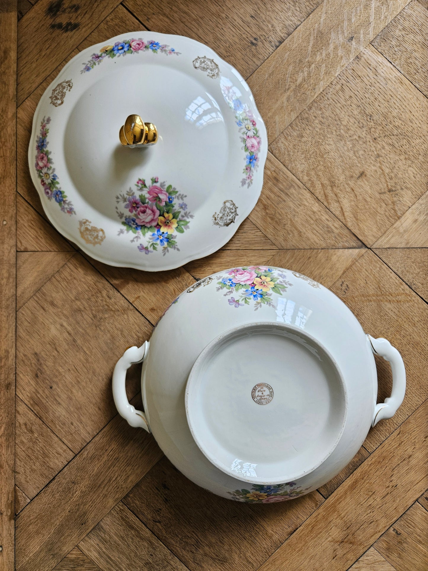 Soupière ancienne porcelaine S.F.P Foëcy
