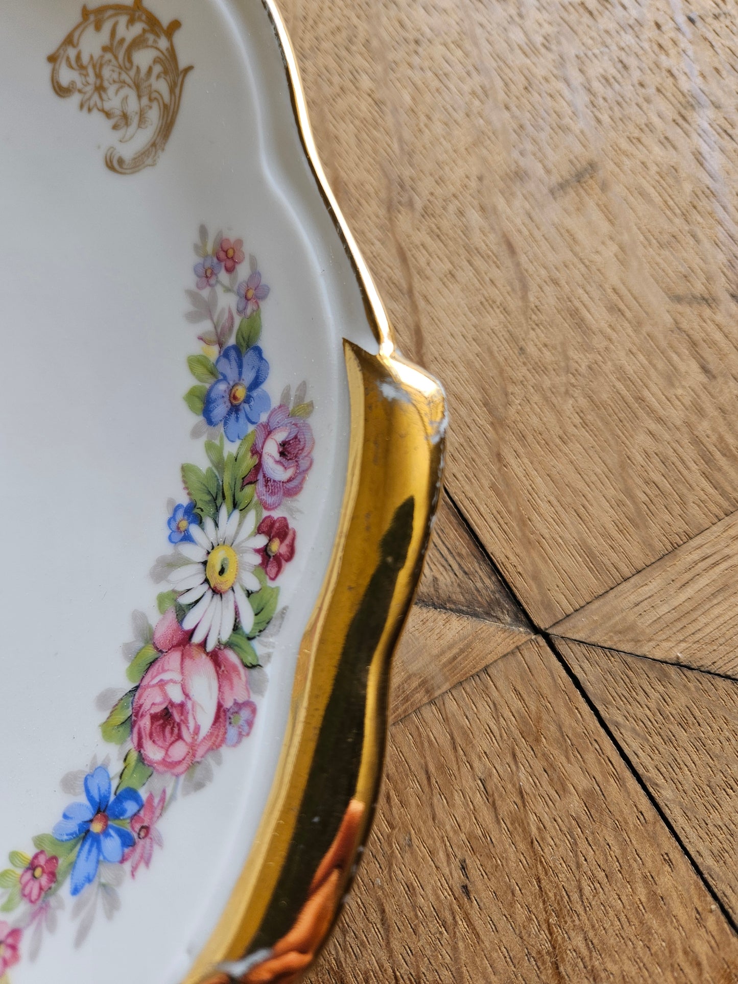 Plat à tarte ancien porcelaine S.F.P Foëcy