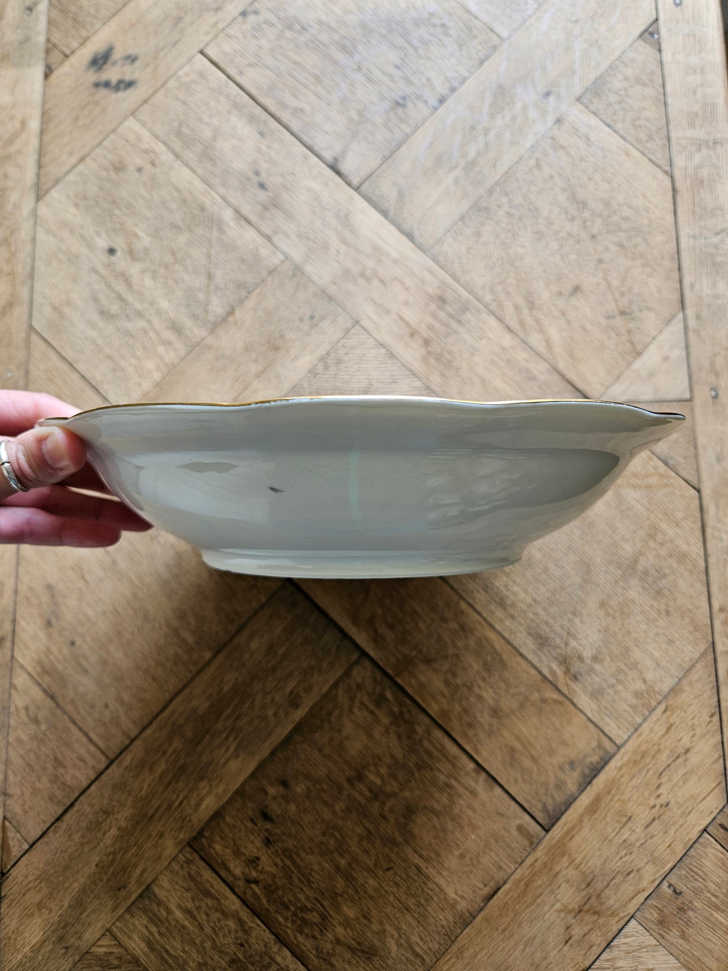 Plat creux ancien porcelaine S.F.P Foëcy