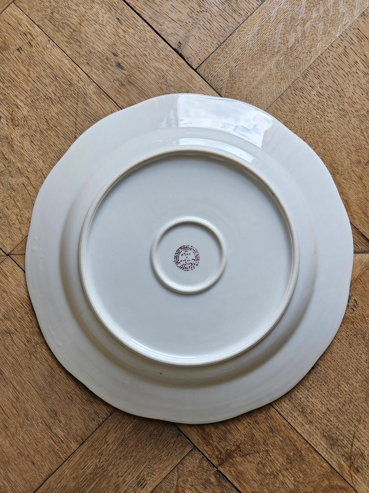 Plat rond ancien porcelaine S.F.P Foëcy