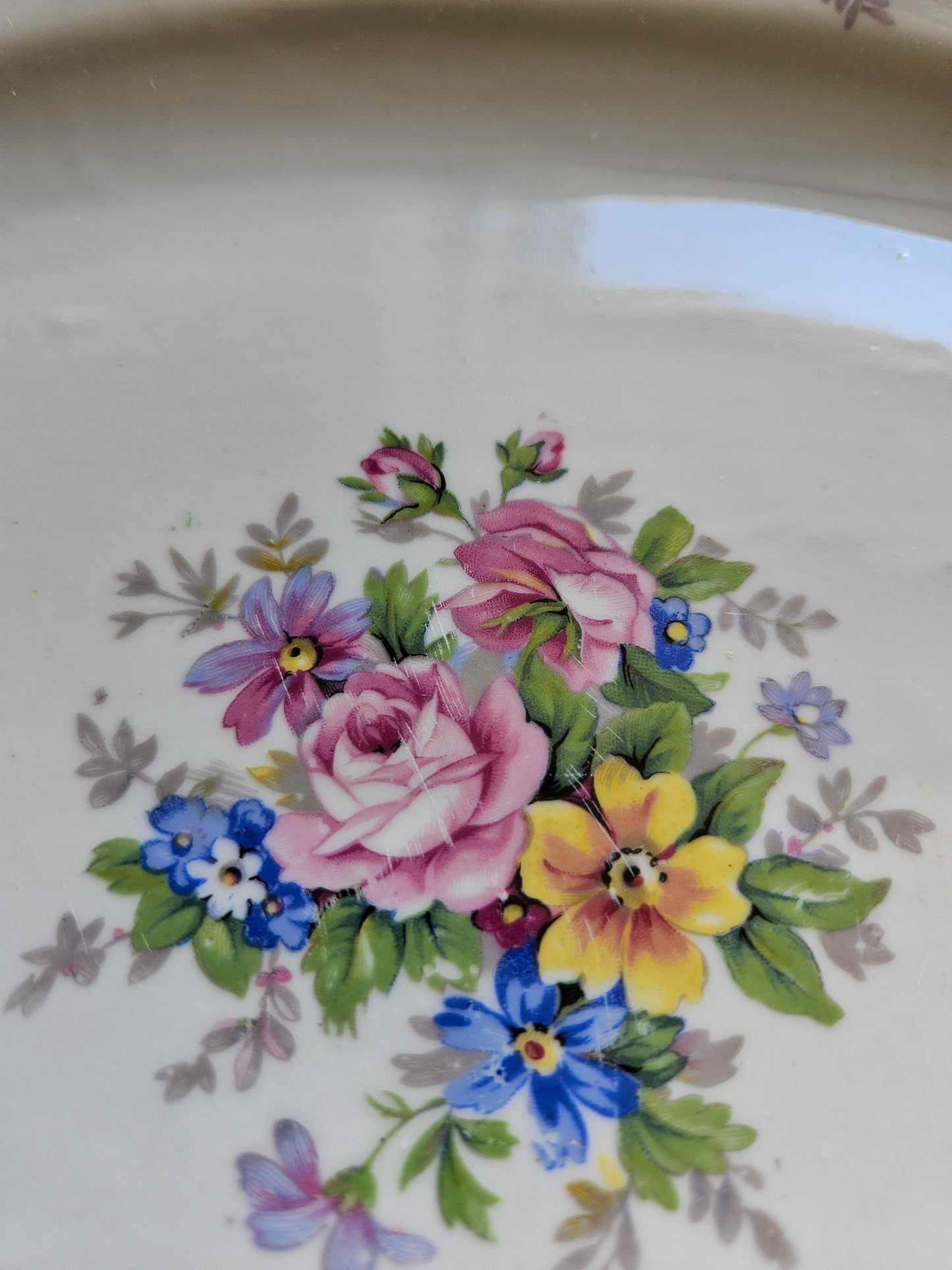 Plat ovale ancien porcelaine S.F.P Foëcy
