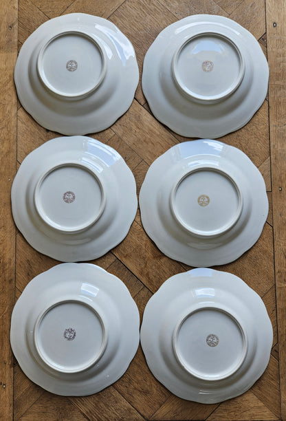 Assiettes creuses anciennes porcelaine S.F.P Foëcy