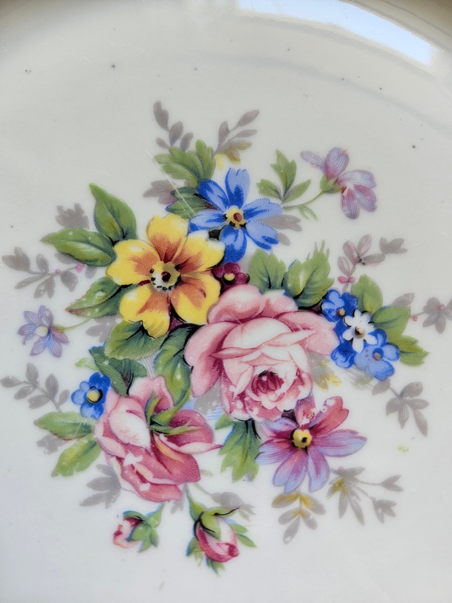 Assiettes plates anciennes porcelaine S.F.P Foëcy