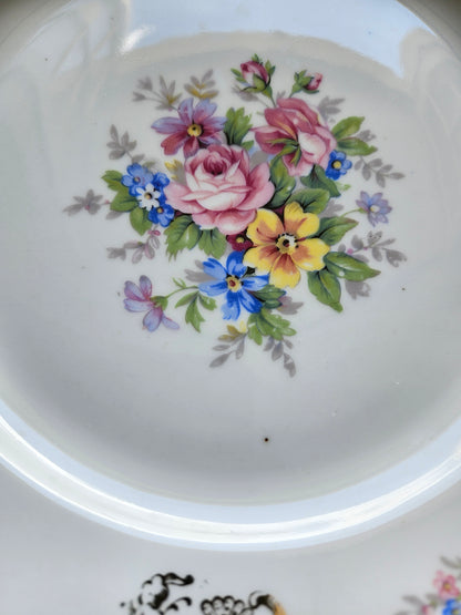 Assiettes plates anciennes porcelaine S.F.P Foëcy