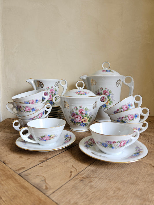 Service à café ancien porcelaine S.F.P Foëcy