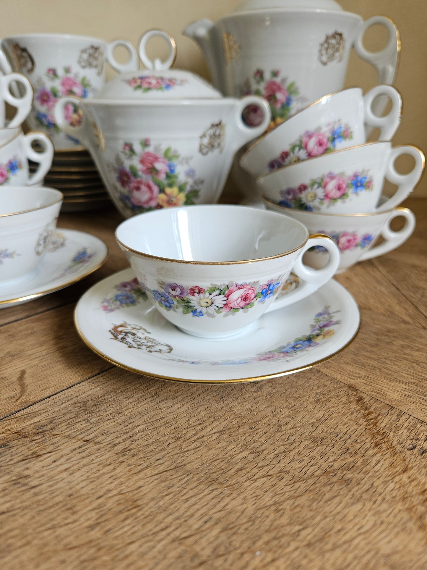 Service à café ancien porcelaine S.F.P Foëcy