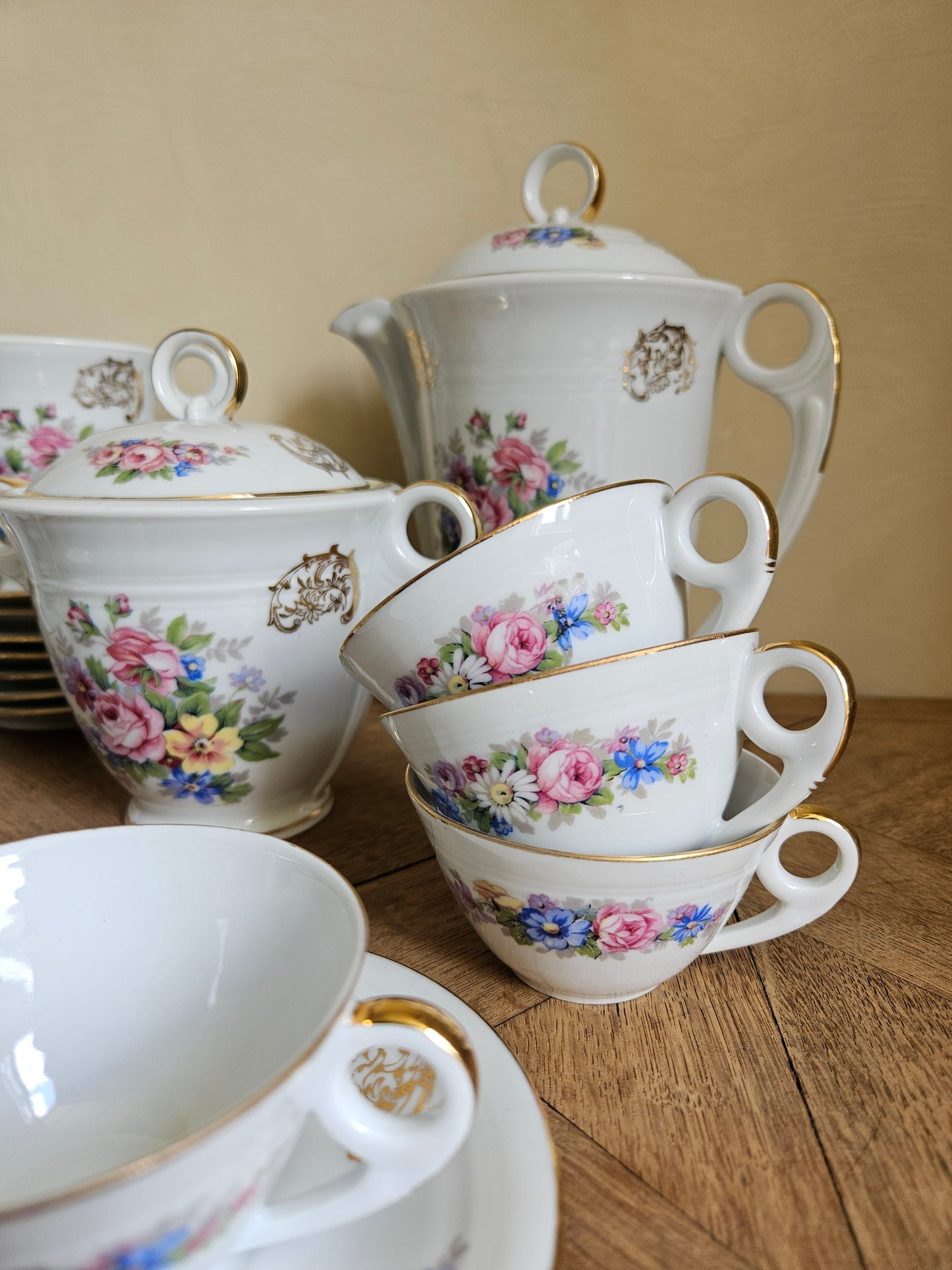 Service à café ancien porcelaine S.F.P Foëcy