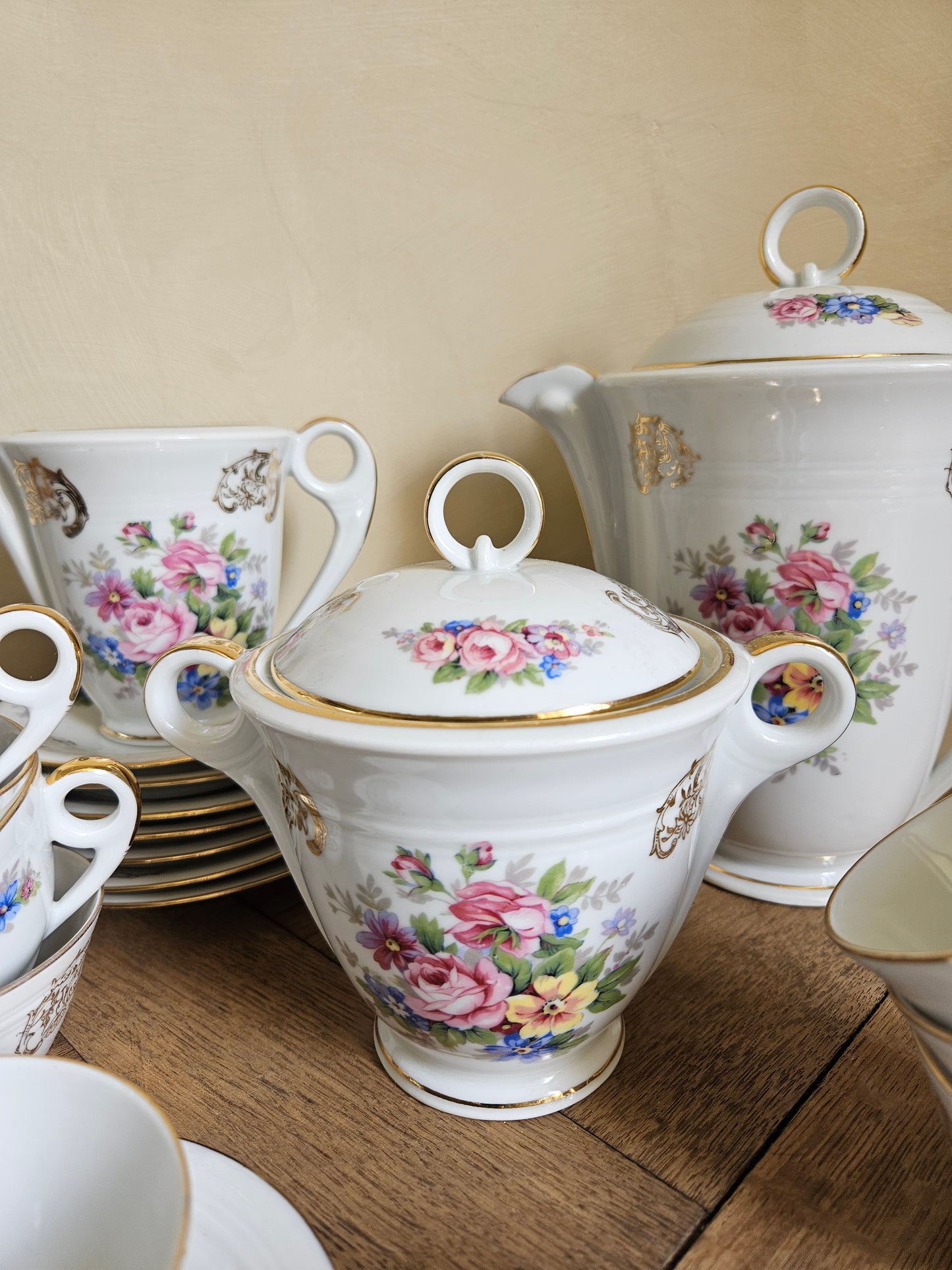 Service à café ancien porcelaine S.F.P Foëcy