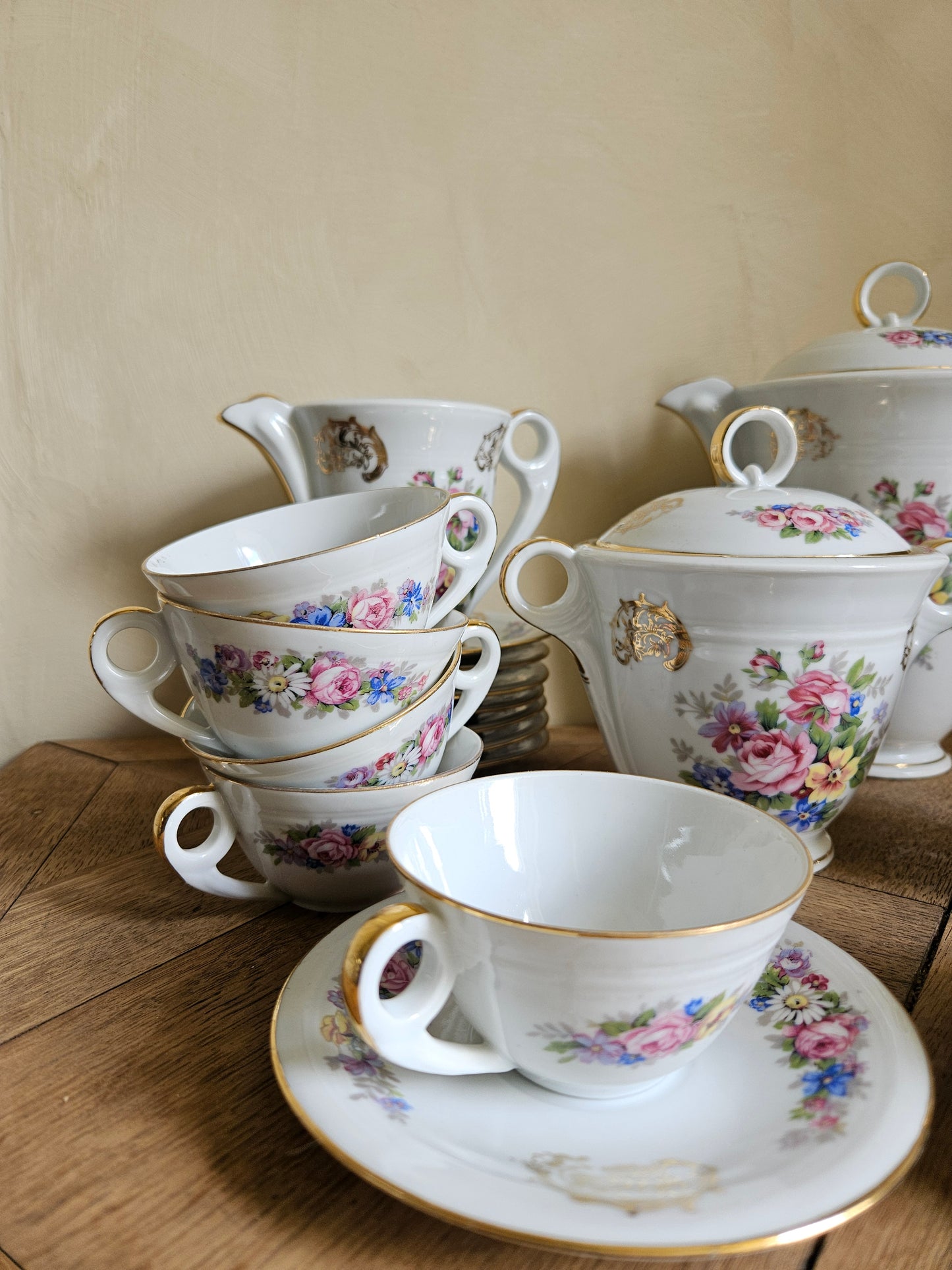 Service à café ancien porcelaine S.F.P Foëcy
