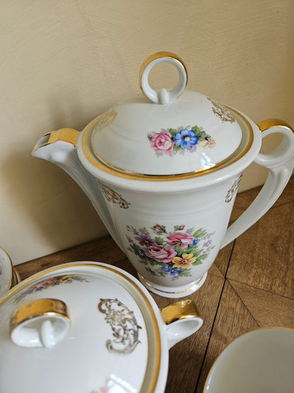 Service à café ancien porcelaine S.F.P Foëcy