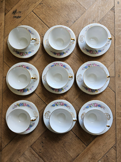 Service à café ancien porcelaine S.F.P Foëcy