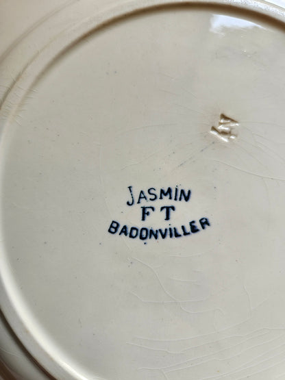 Assiettes plates Badonviller, Jasmin