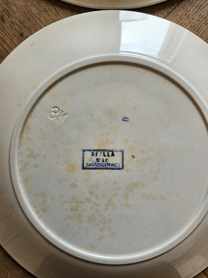 Assiettes plates U&C Sarreguemines, Stella