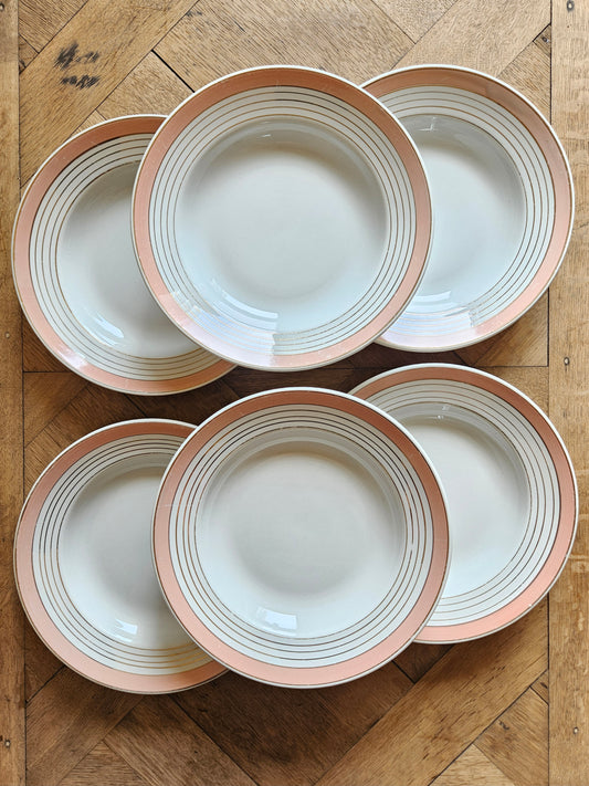 Assiettes creuses K&G Lunéville roses