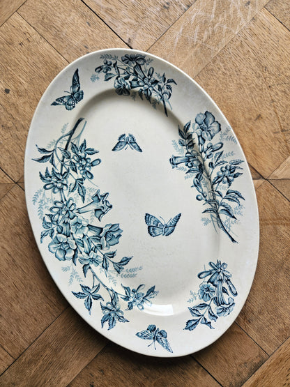 Plat ancien Badonviller Jasmin de Virginie terre de fer