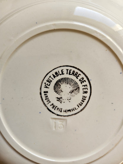 Assiettes creuses vintage fleuries terre de fer Phénix 