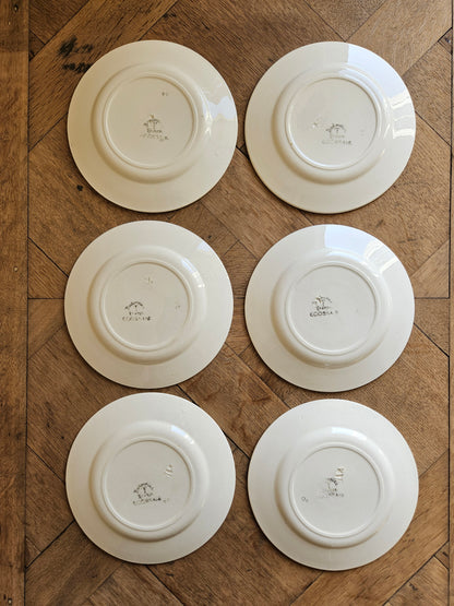 Assiettes à dessert vintage Badonviller, Ecossais