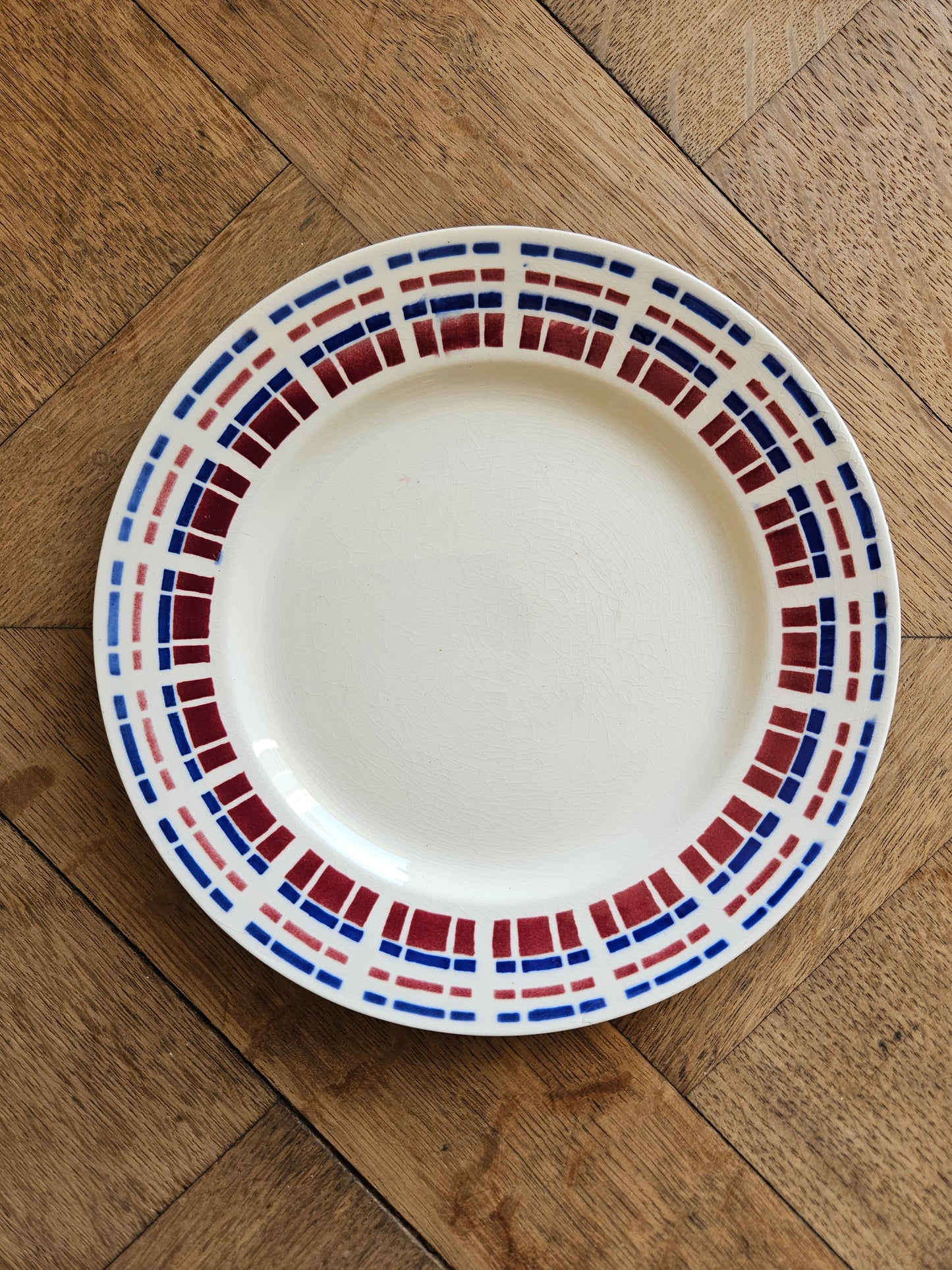Assiettes à dessert vintage Badonviller, Ecossais