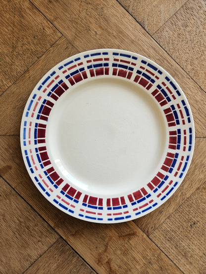 Assiettes à dessert vintage Badonviller, Ecossais
