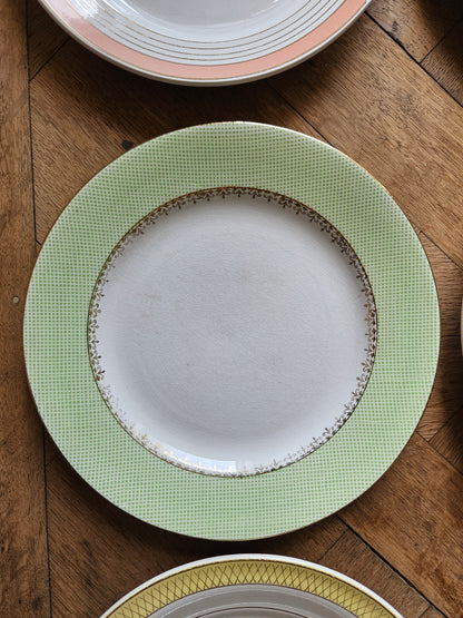 Assiettes plates vintage dépareillées "Summer"