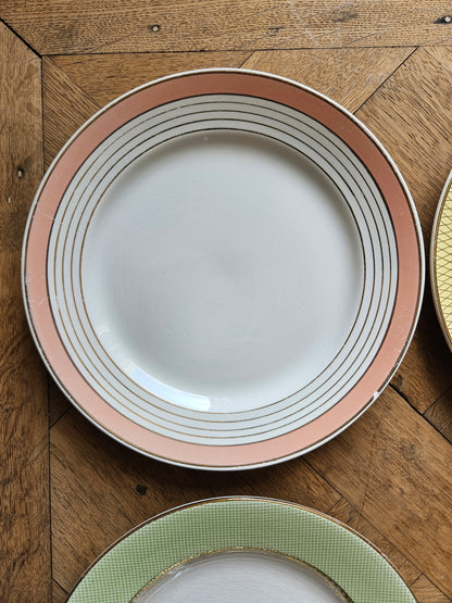 Assiettes plates vintage dépareillées "Summer"