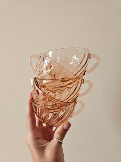 Tasses vintage Arcoroc, Rosaline
