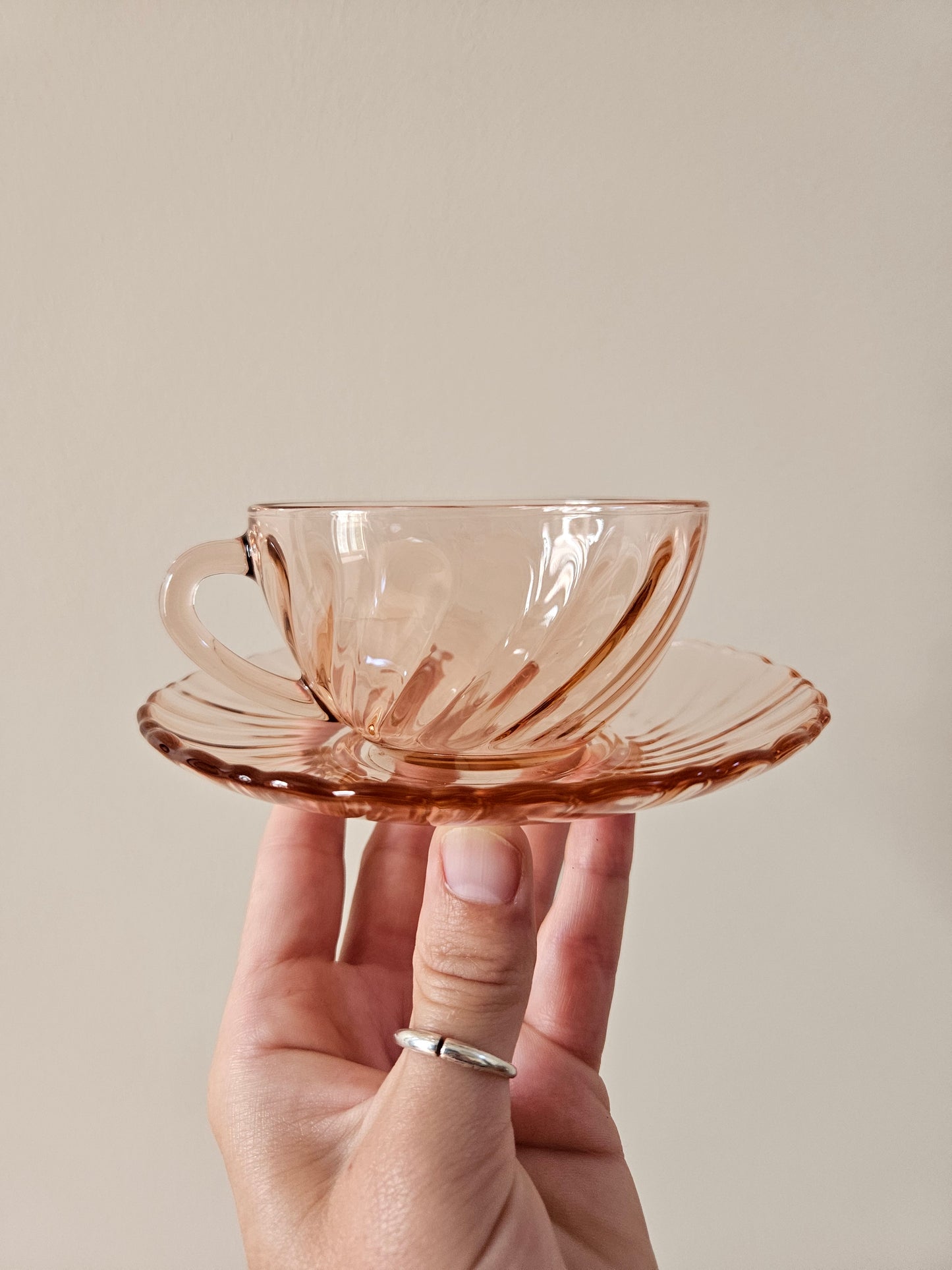 Tasses vintage Arcoroc, Rosaline