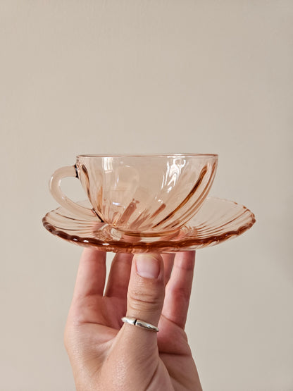 Tasses vintage Arcoroc, Rosaline