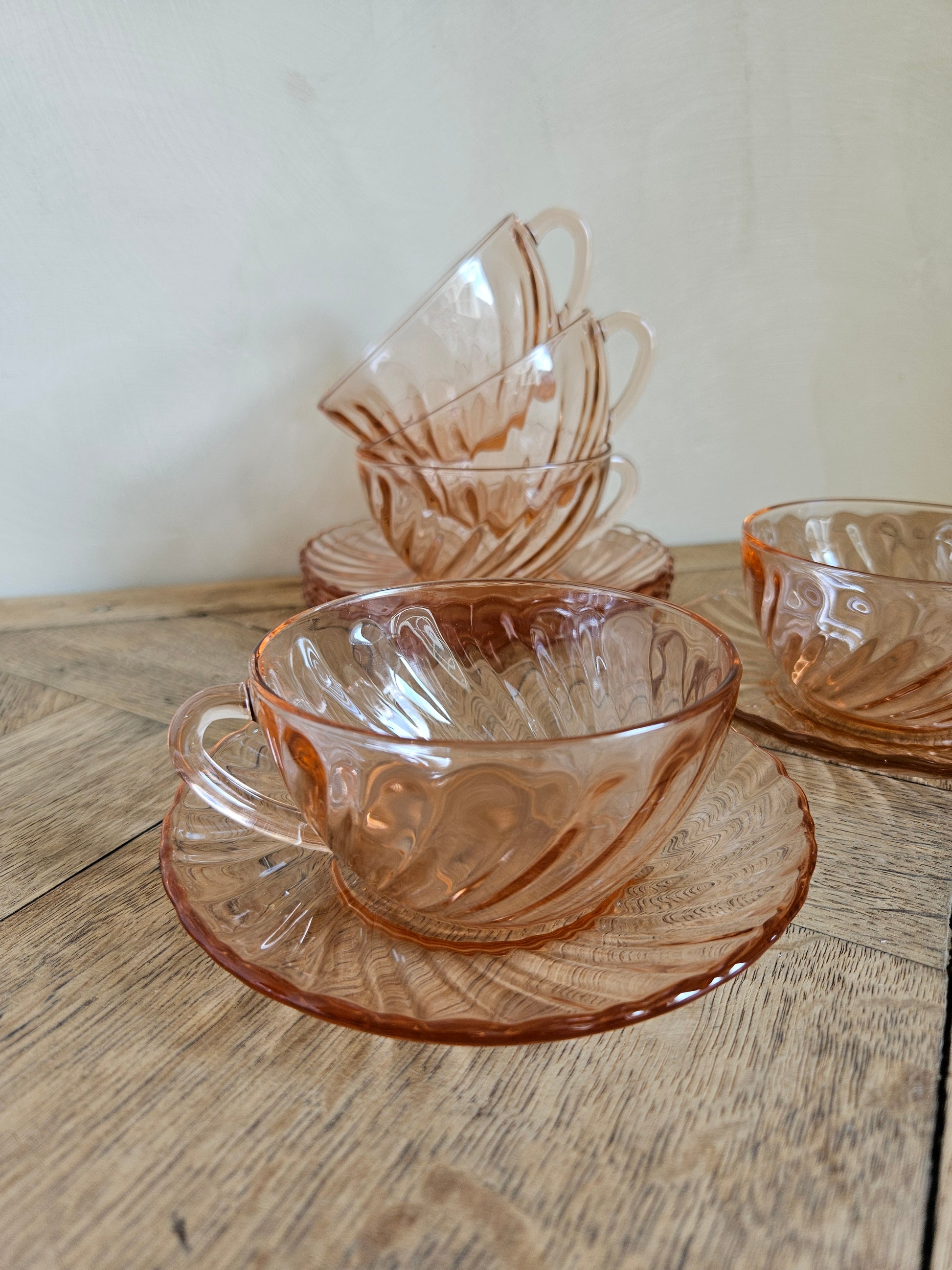 Tasses vintage Arcoroc, Rosaline