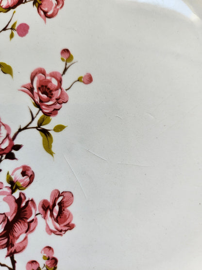 Assiettes plates vintage Gien, Fleurs de pêcher