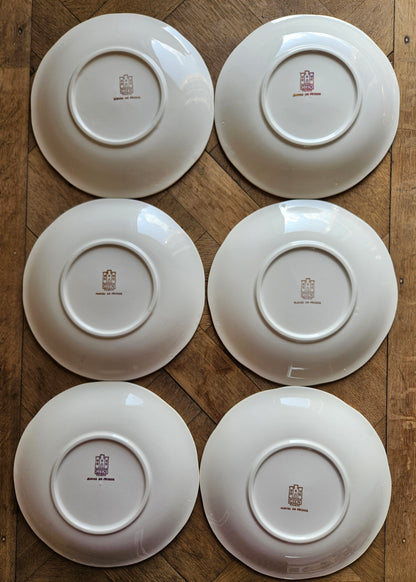Assiettes plates vintage Gien, Fleurs de pêcher