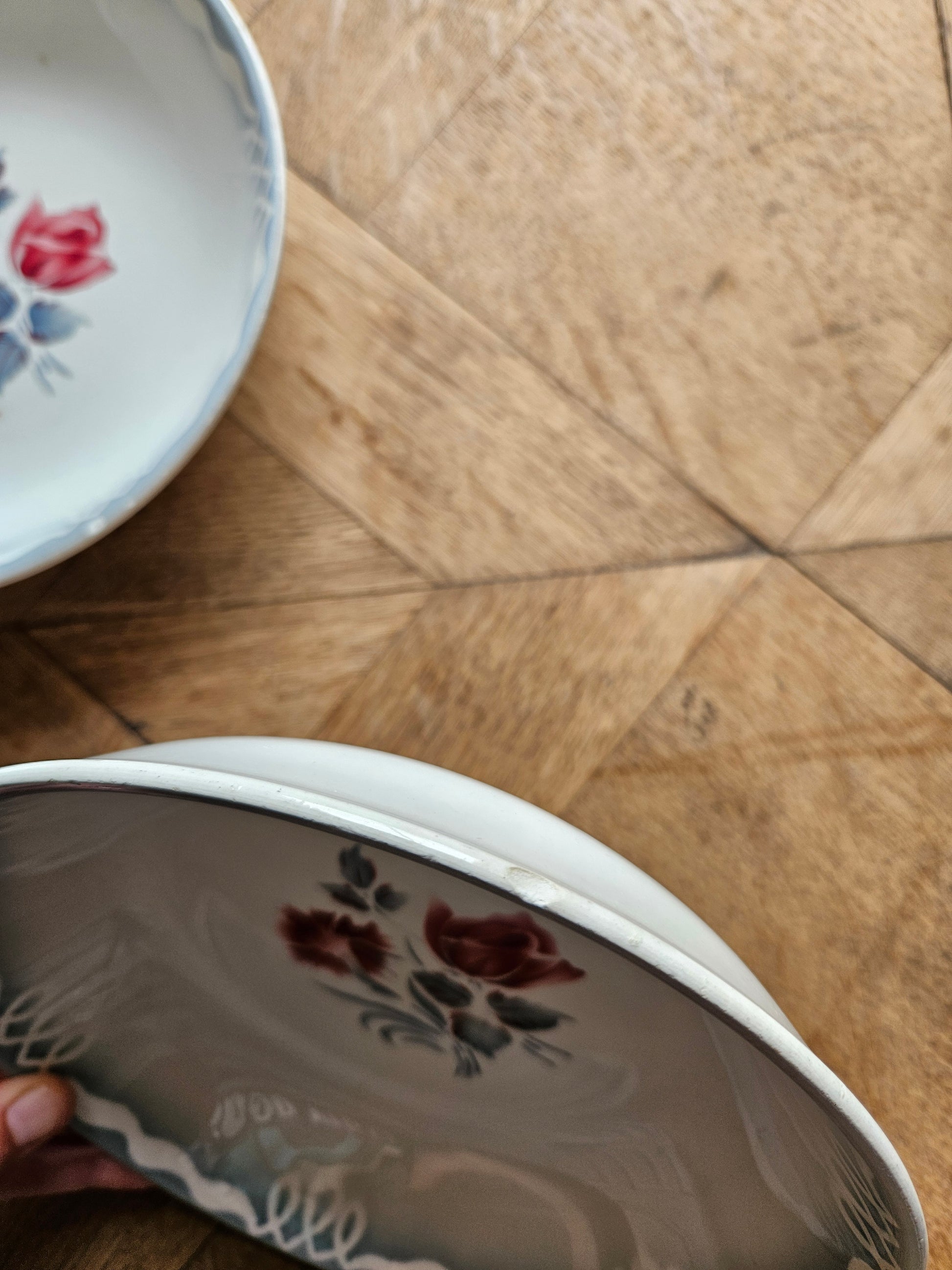 Assiettes calottes Digoin dépareillées Aquitania & Marinette