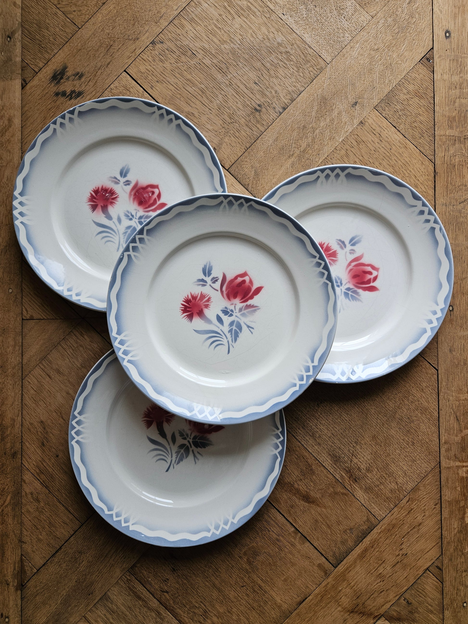 Assiettes plates rétro Moulin des Loups Comminges
