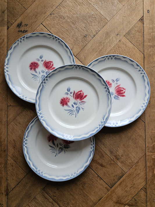 Assiettes plates rétro Moulin des Loups Comminges