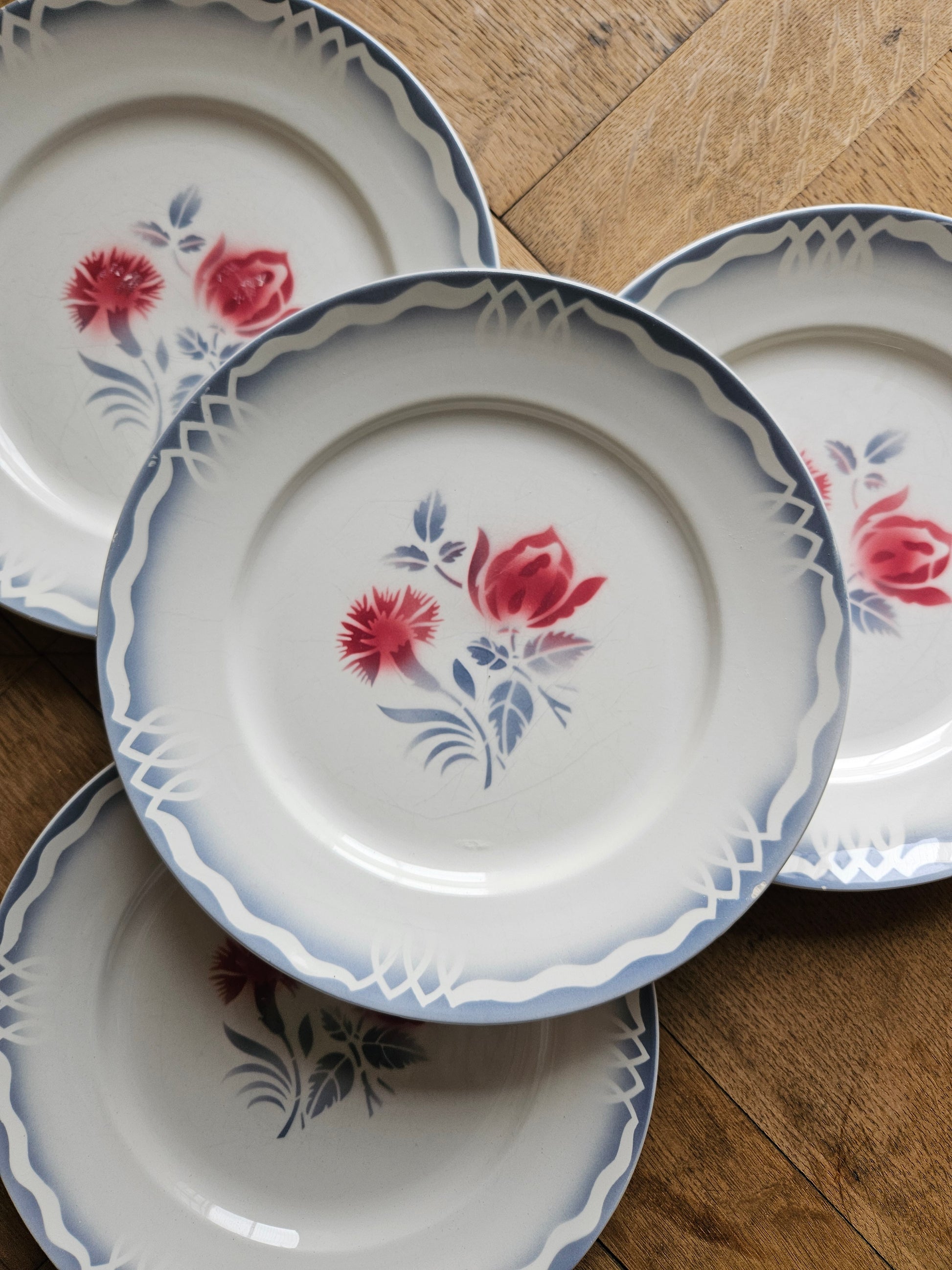 Assiettes plates rétro Moulin des Loups Comminges