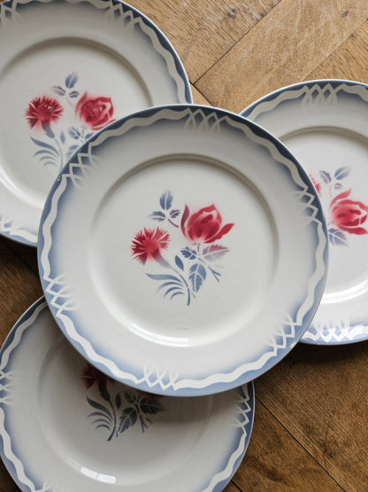 Assiettes plates rétro Moulin des Loups Comminges