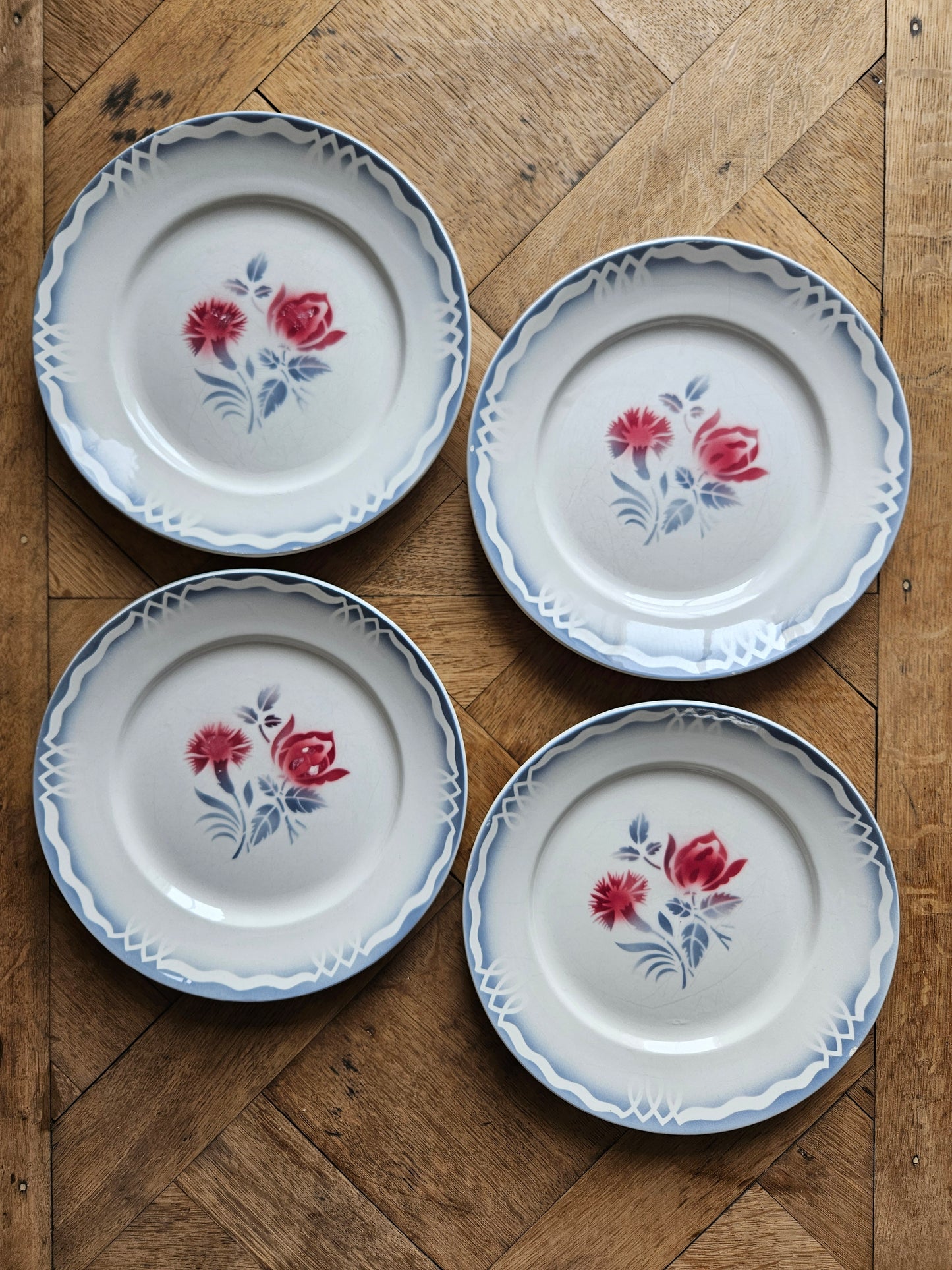 Assiettes plates rétro Moulin des Loups Comminges