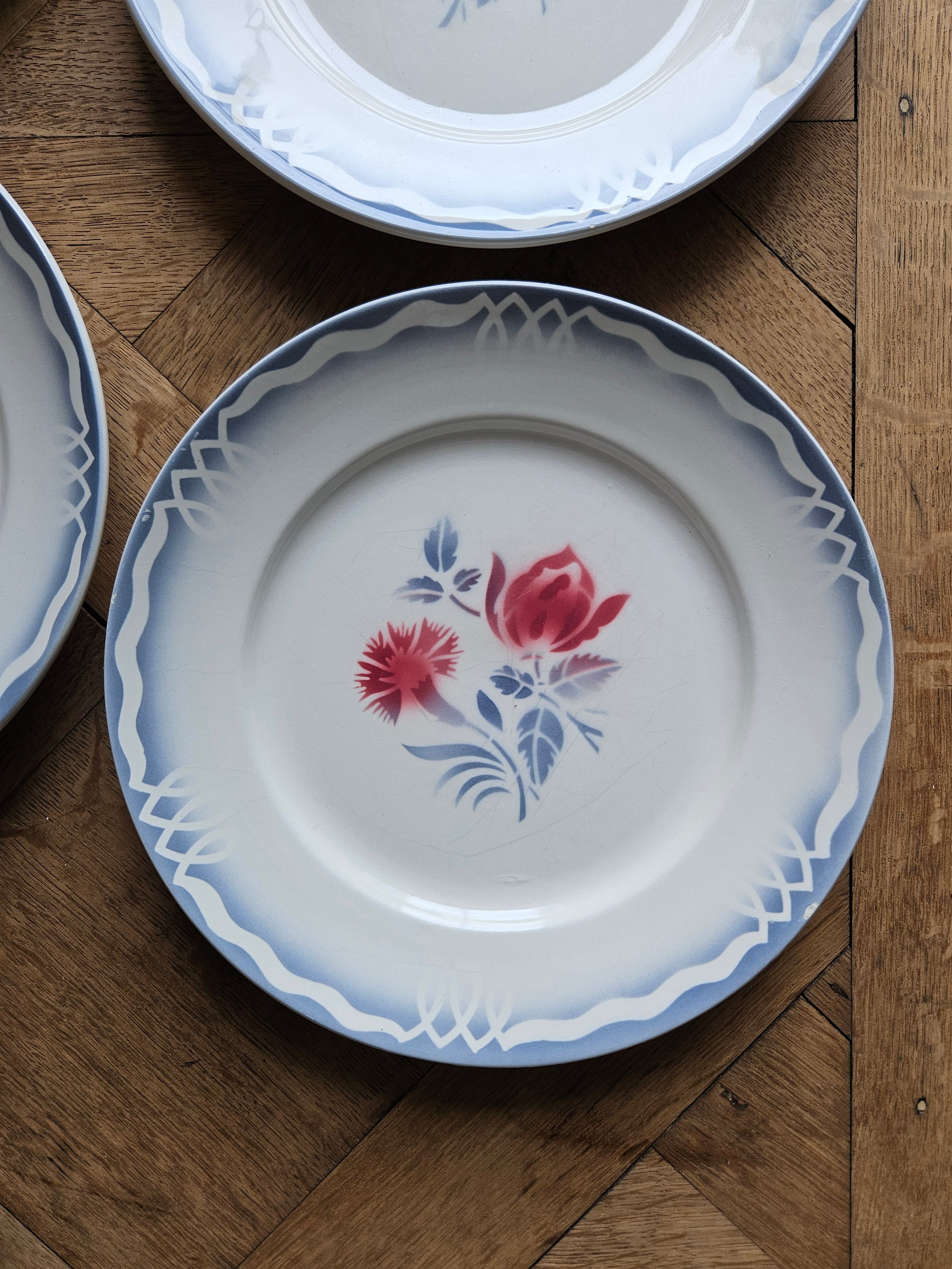 Assiettes plates rétro Moulin des Loups Comminges