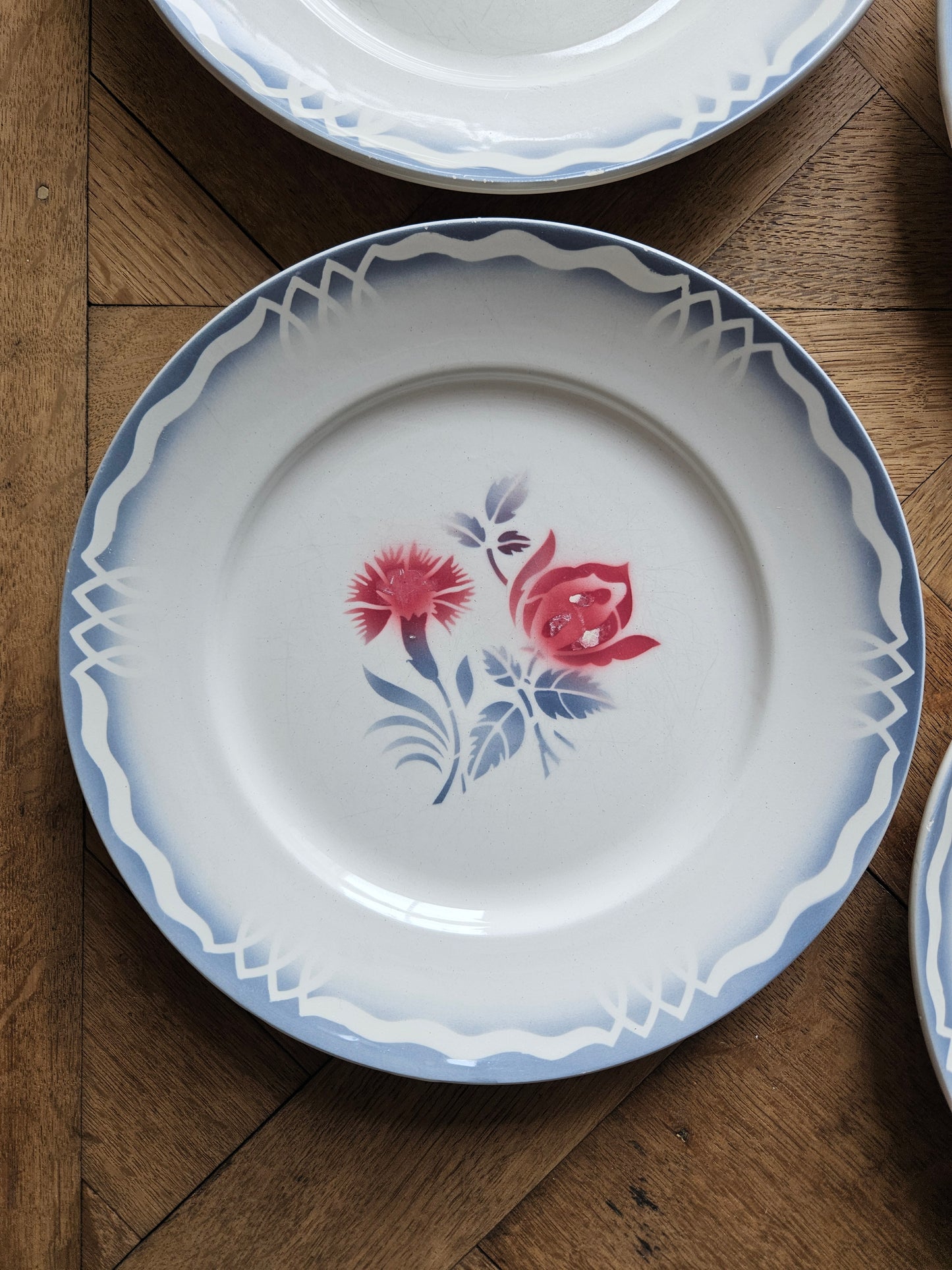 Assiettes plates rétro Moulin des Loups Comminges