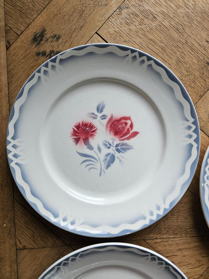 Assiettes plates vintage Moulin des Loups Comminges