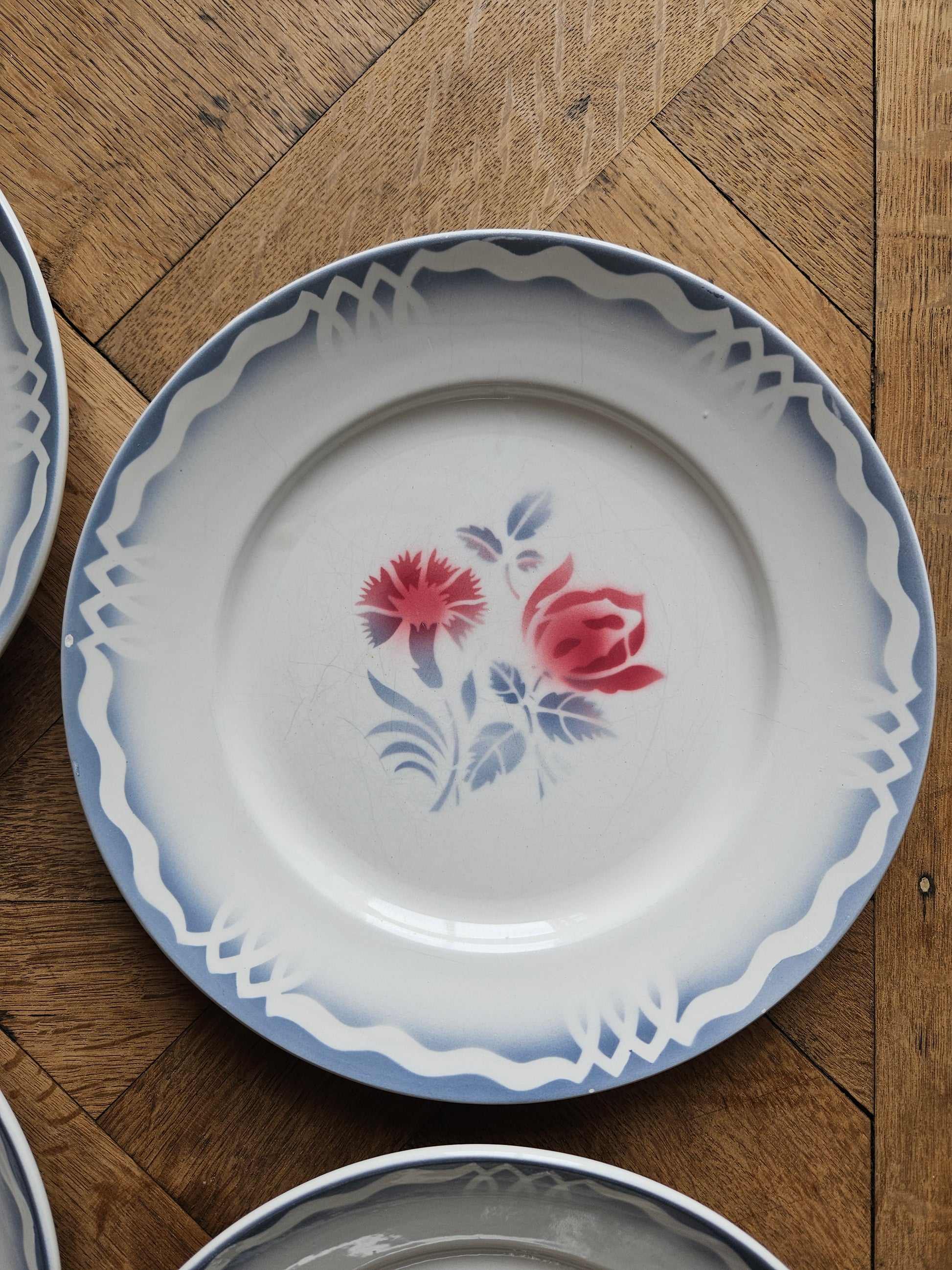 Assiettes plates rétro Moulin des Loups Comminges