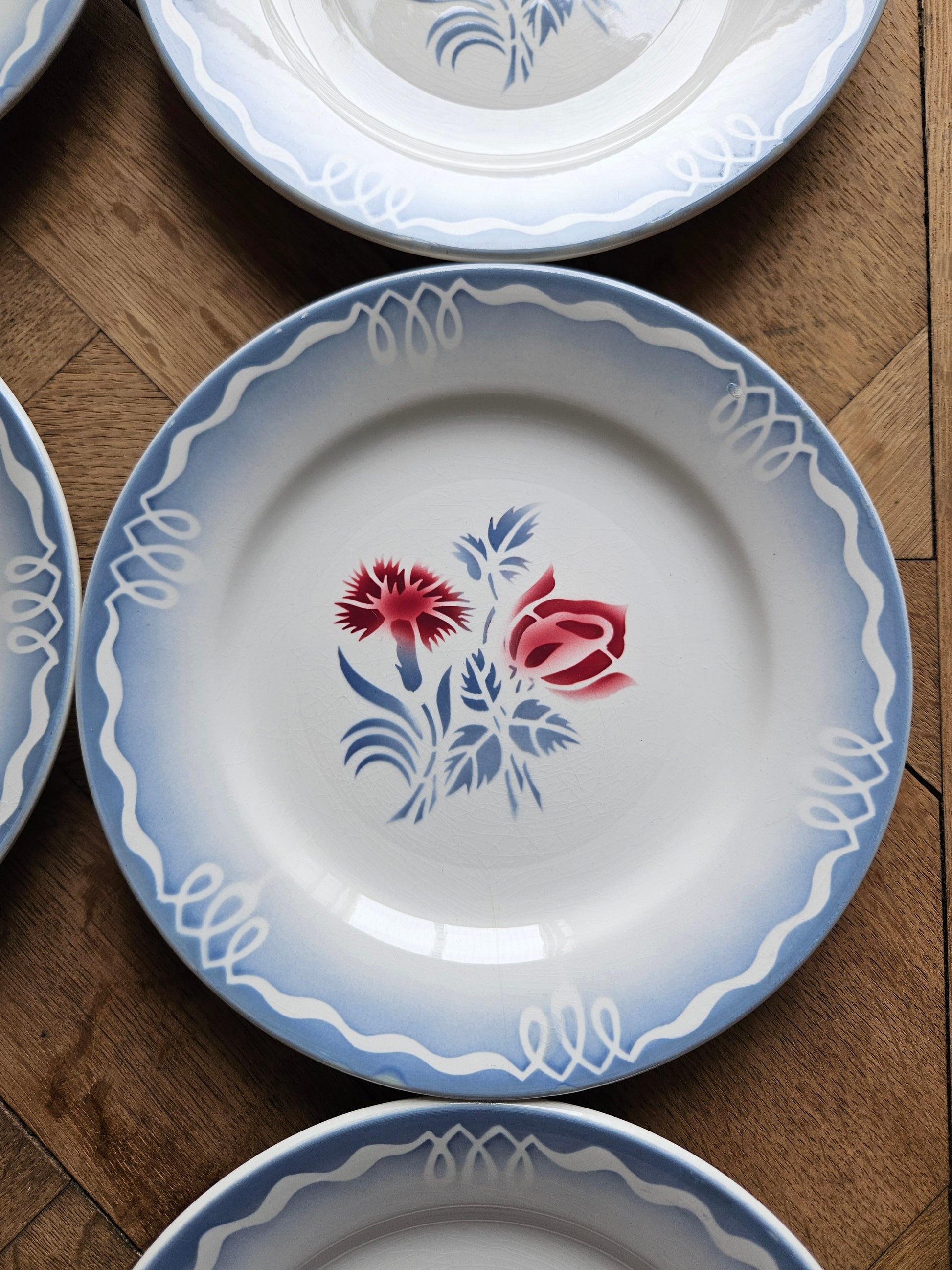 Assiettes à dessert vintage Digoin Juliette