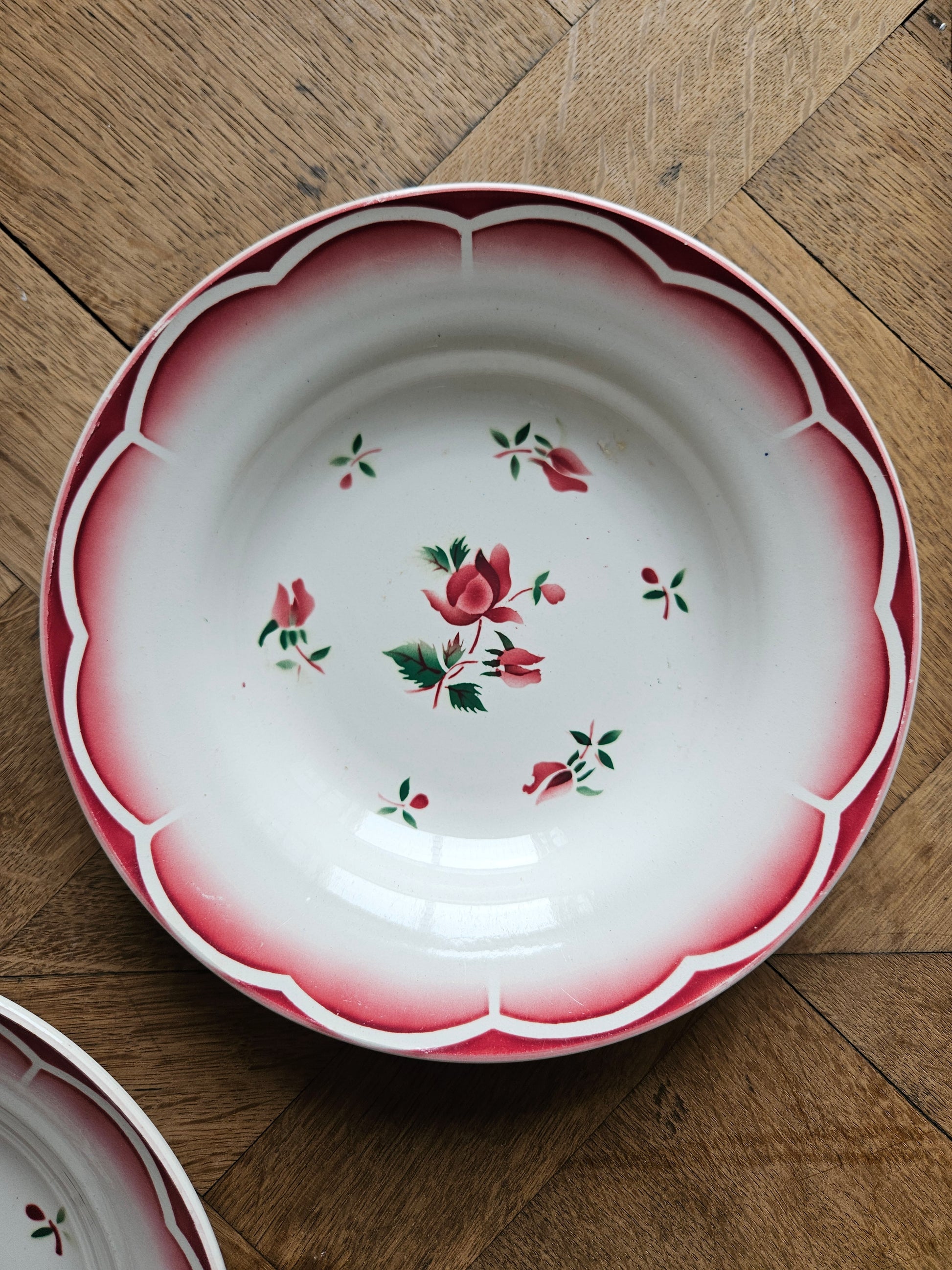 Assiettes creuses vintage dépareillées Digoin et Badonviller