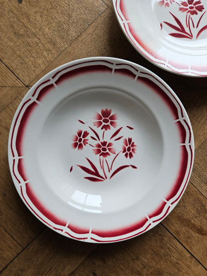 Assiettes creuses vintage dépareillées Digoin et Badonviller
